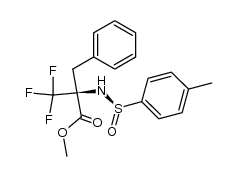 methyl 2-benzyl-3,3,3-trifluoro-2-((R)-4-methylphenylsulfinamido)propanoate Structure