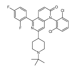 7-(1-tert-butylpiperidin-4-yl)-1-(2,6-dichlorophenyl)-5-(2,4-difluorophenyl)-1,6-naphthyridin-2-one Structure