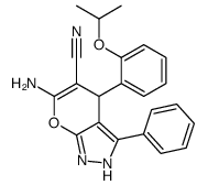 6-amino-3-phenyl-4-(2-propan-2-yloxyphenyl)-2,4-dihydropyrano[2,3-c]pyrazole-5-carbonitrile Structure