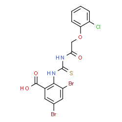 3,5-DIBROMO-2-[[[(5-CHLORO-2-METHOXYBENZOYL)AMINO]THIOXOMETHYL]AMINO]-BENZOIC ACID structure