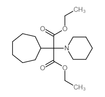 diethyl 2-cycloheptyl-2-(1-piperidyl)propanedioate结构式