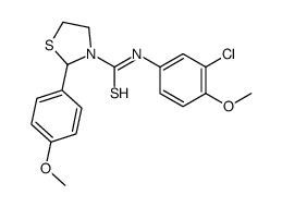 3-Thiazolidinecarbothioamide,N-(3-chloro-4-methoxyphenyl)-2-(4-methoxyphenyl)-(9CI) picture