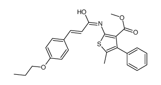 methyl 5-methyl-4-phenyl-2-[3-(4-propoxyphenyl)prop-2-enoylamino]thiophene-3-carboxylate Structure