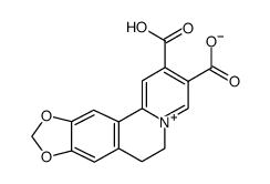 2,3-dicarboxy-6,7-dihydro-[1,3]dioxolo[4,5-g]pyrido[2,1-a]isoquinolinylium betaine结构式