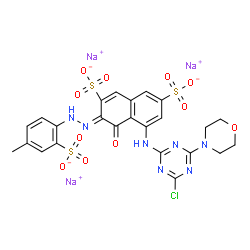 trisodium 5-[[4-chloro-6-(morpholino)-1,3,5-triazin-2-yl]amino]-4-hydroxy-3-[(4-methyl-2-sulphonatophenyl)azo]naphthalene-2,7-disulphonate picture