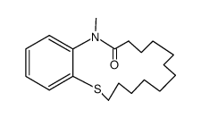 18-methyl-7,8,9,10,11,12,13,14,15,16-decahydro-6H,18H-5-thia-18-aza-benzocyclohexadecen-17-one Structure