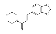 (E)-3-(1,3-benzodioxol-5-yl)-1-morpholin-4-ylprop-2-ene-1-thione结构式