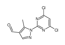 1-(4,6-dichloropyrimidin-2-yl)-5-methylpyrazole-4-carbaldehyde结构式