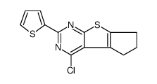 5H-Cyclopenta[4,5]thieno[2,3-d]pyrimidine, 4-chloro-6,7-dihydro-2-(2-thienyl)结构式