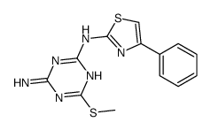 6-methylsulfanyl-2-N-(4-phenyl-1,3-thiazol-2-yl)-1,3,5-triazine-2,4-diamine Structure