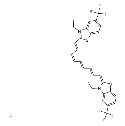 3,3'-diethyl-5,5'-bis(trifluoromethyl)thiatetracarbocyanine iodide Structure