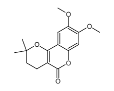 8,9-dimethoxy-2,2-dimethyl-3,4-dihydro-2H,5H-pyrano[3,2-c]chromen-5-one结构式