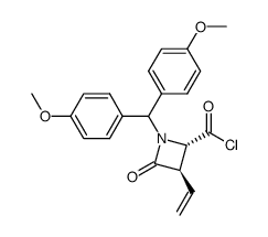 (2S,3R)-1-(bis(4-methoxyphenyl)methyl)-4-oxo-3-vinylazetidine-2-carbonyl chloride结构式