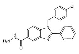 1-(p-chlorobenzyl)-2-phenyl-1H-benzimidazole-5-acetic acid hydrazide Structure