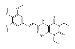 (E)-N-(6-amino-1,3-diethyl-2,4-dioxo-1,2,3,4-tetrahydropyrimidin-5-yl)-3-(3,4,5-trimethoxyphenyl)acrylamide结构式