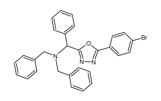 N,N-dibenzyl-1-(5-(4-bromophenyl)-1,3,4-oxadiazol-2-yl)-1-phenylmethanamine Structure