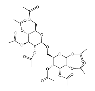 乙酰基6-O-(2,3,4,6-四-O-乙酰基-α-D-甘露吡喃糖基)-2,3,4-三-O-乙酰基-D-甘露吡喃糖结构式