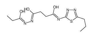 4-oxo-4-(2-propanoylhydrazinyl)-N-(5-propyl-1,3,4-thiadiazol-2-yl)butanamide结构式