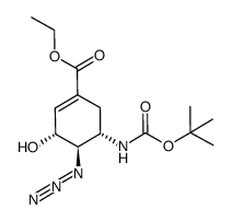 (3R,4R,5S)-ethyl-4-azido-5-(tert-butoxycarbonylamino)-3-hydroxycyclohex-1-enecarboxylate Structure