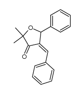 4-benzylidene-2,2-dimethyl-5-phenyldihydrofuran-3(2H)-one结构式