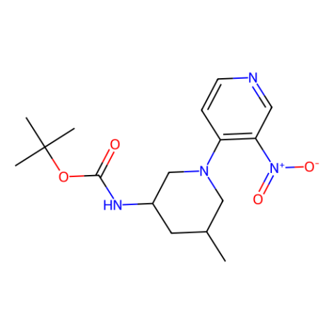 tert-butyl N-[(3S,5R)-5-methyl-1-(3-nitro-4-pyridyl)-3-piperidyl]carbamate Structure