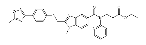 ethyl {[1-methyl-2-({[4-(5-methyl-1,2,4-oxadiazol-3-yl)phenyl]amino}methyl)-1H-benzimidazol-5-yl]carbonyl}-N-(pyridine-2-yl)-β-alaninate Structure