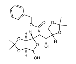 (+)-5-C-(Benzyloxycarbonyl)-5-deoxy-2,3:7,8-di-O-isopropylidene-α-D-erythro-D-talo-octofuranose结构式