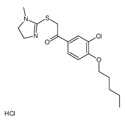 1-(3-chloro-4-pentoxy-phenyl)-2-[(1-methyl-4,5-dihydroimidazol-2-yl)su lfanyl]ethanone hydrochloride结构式