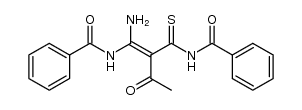 N,N'-(2-acetyl-1-amino-3-thioxoprop-1-ene-1,3-diyl)dibenzamide结构式