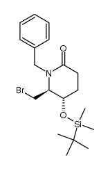 (5S,6R)-1-Benzyl-5-[(tert-butyldimethylsilyl)oxy]-6-(bromomethyl)-2-piperidinone Structure