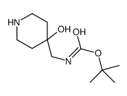 tert-butyl N-[(4-hydroxypiperidin-4-yl)methyl]carbamate structure