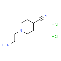 1-(2-Aminoethyl)piperidine-4-carbonitrile dihydrochloride结构式