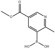 2-Methyl-5-(methoxycarbonyl)pyridine-3-boronic acid结构式