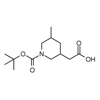 2-(1-(叔丁氧羰基)-5-甲基哌啶-3-基)乙酸结构式