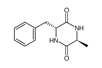 (2R,5S)-2-Benzyl-5-methylpiperazine-3,6-dione结构式