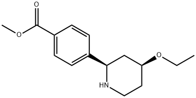 Benzoic acid, 4-[(2R,4S)-4-ethoxy-2-piperidinyl]-, methyl ester结构式