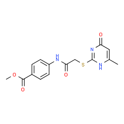 methyl 4-(2-((4-methyl-6-oxo-1,6-dihydropyrimidin-2-yl)thio)acetamido)benzoate Structure