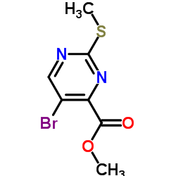 Methyl 5-bromo-2-(methylthio)pyrimidine-4-carboxylate Structure