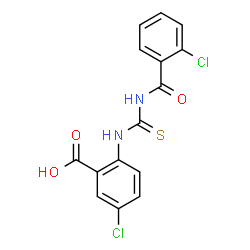 5-CHLORO-2-[[[(2-CHLOROBENZOYL)AMINO]THIOXOMETHYL]AMINO]-BENZOIC ACID结构式