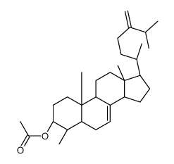 Ergosta-7,24(28)-dien-3-ol, 4-methyl-, acetate, (3beta,4alpha)- Structure