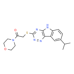 Morpholine, 4-[[[8-(1-methylethyl)-2H-1,2,4-triazino[5,6-b]indol-3-yl]thio]acetyl]- (9CI) picture