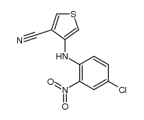 3-(4-chloro-2-nitroanilino)-4-cyanothiophene结构式