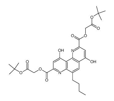 6-butyl-4,10-dioxo-1,4,7,10-tetrahydro-[1,7]phenanthroline-2,8-dicarboxylic acid bis-tert-butoxycarbonylmethyl ester结构式