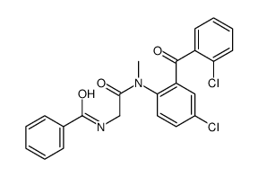 N-[2-[4-chloro-2-(2-chlorobenzoyl)-N-methylanilino]-2-oxoethyl]benzamide Structure