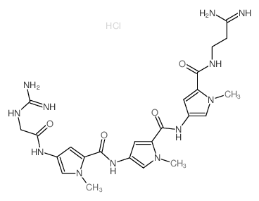 1H-Pyrrole-2-carboxamide,4-[[[4-[[2-[(aminoiminomethyl)amino]acetyl]amino]-1-methyl-1H-pyrrol-2-yl]carbonyl]amino]-N-[5-[[(3-amino-3-iminopropyl)amino]carbonyl]-1-methyl-1H-pyrrol-3-yl]-1-methyl-,hydr picture