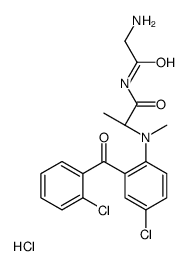 (2S)-N-(2-aminoacetyl)-2-[4-chloro-2-(2-chlorobenzoyl)-N-methylanilino]propanamide,hydrochloride结构式