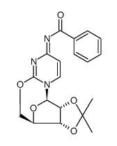 N4-benzoyl-2',3'-O-isopropylidene-O2,5'-cyclocytidine Structure