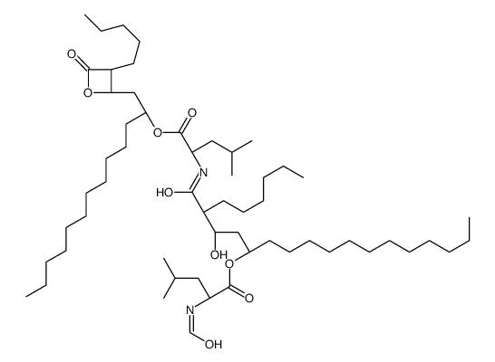 [(7R,8S,10S)-7-[[(2S)-1-[(2S)-1-[(2S,3S)-3-hexyl-4-oxooxetan-2-yl]tridecan-2-yl]oxy-4-methyl-1-oxopentan-2-yl]carbamoyl]-8-hydroxyhenicosan-10-yl] (2S)-2-formamido-4-methylpentanoate结构式