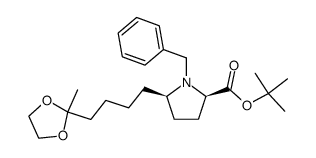 (2R)-cis-1-benzyl-5-<4-(2-methyl-1,3-dioxolan-2-yl)butyl>proline tert-butyl ester Structure