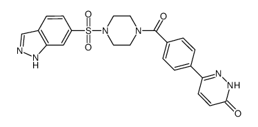 6-(4-(4-(1H-indazole-6-sulfonyl)-piperazine-1-carbonyl)-phenyl)-2H-pyridazin-3-one Structure